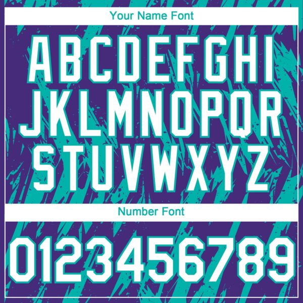 Custom Purple White-Aqua Splatter Torn Sharp Brush Stroke Authentic Baseball Jersey