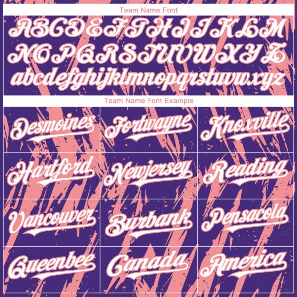 Custom Purple White-Medium Pink Splatter Torn Sharp Brush Stroke Authentic Baseball Jersey