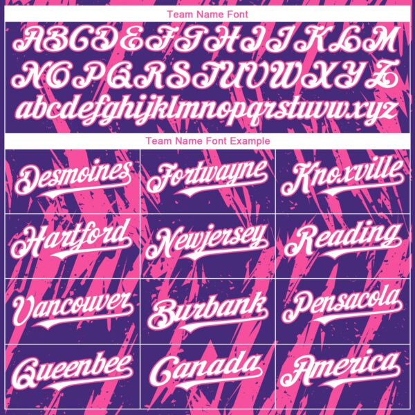 Custom Purple White-Pink Splatter Torn Sharp Brush Stroke Authentic Baseball Jersey