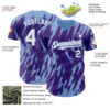 Custom Purple White-Light Blue Splatter Torn Sharp Brush Stroke Authentic Baseball Jersey