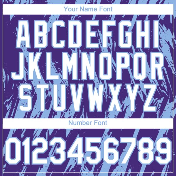 Custom Purple White-Light Blue Splatter Torn Sharp Brush Stroke Authentic Baseball Jersey