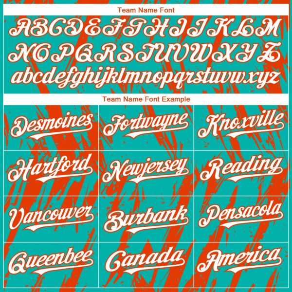 Custom Aqua White-Orange Splatter Torn Sharp Brush Stroke Authentic Baseball Jersey