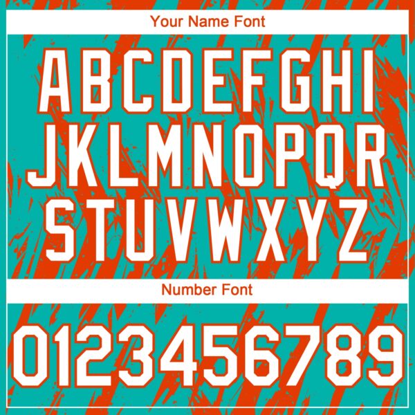 Custom Aqua White-Orange Splatter Torn Sharp Brush Stroke Authentic Baseball Jersey