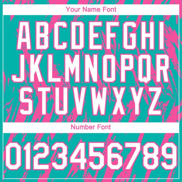 Custom Aqua White-Pink Splatter Torn Sharp Brush Stroke Authentic Baseball Jersey