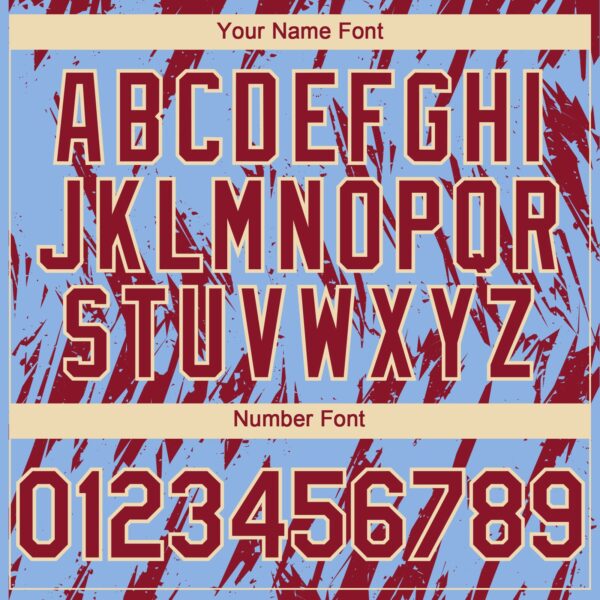 Custom Light Blue Crimson-Cream Splatter Torn Sharp Brush Stroke Authentic Baseball Jersey