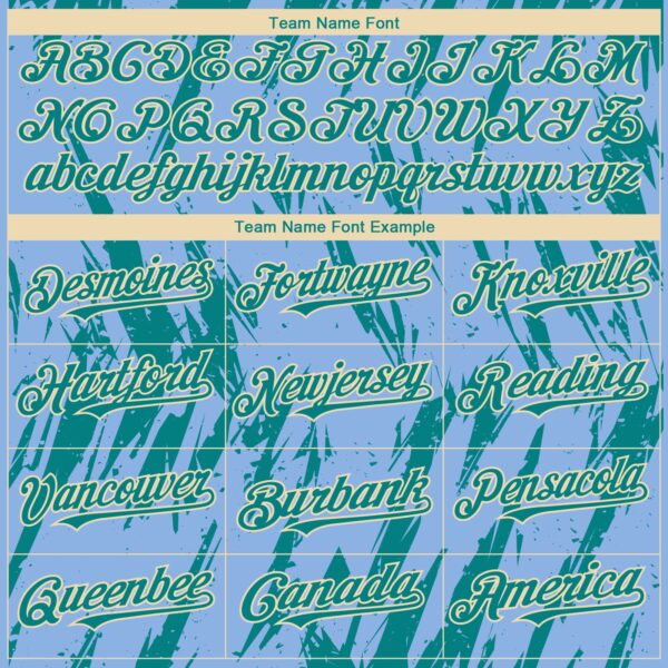 Custom Light Blue Teal-Cream Splatter Torn Sharp Brush Stroke Authentic Baseball Jersey