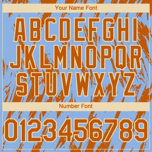 Custom Light Blue Bay Orange-Cream Splatter Torn Sharp Brush Stroke Authentic Baseball Jersey