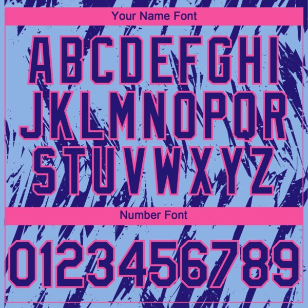 Custom Light Blue Dark Purple-Pink Splatter Torn Sharp Brush Stroke Authentic Baseball Jersey