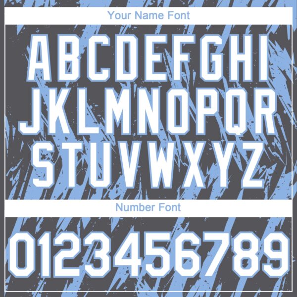 Custom Steel Gray White-Light Blue Splatter Torn Sharp Brush Stroke Authentic Baseball Jersey