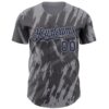 Custom Steel Gray Navy-Gray Splatter Torn Sharp Brush Stroke Authentic Baseball Jersey