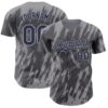 Custom Steel Gray Navy-Gray Splatter Torn Sharp Brush Stroke Authentic Baseball Jersey