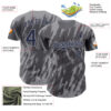 Custom Steel Gray Navy-Gray Splatter Torn Sharp Brush Stroke Authentic Baseball Jersey