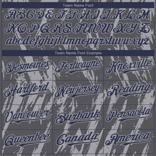 Custom Steel Gray Navy-Gray Splatter Torn Sharp Brush Stroke Authentic Baseball Jersey