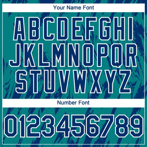 Custom Teal US Navy Blue-White Splatter Torn Sharp Brush Stroke Authentic Baseball Jersey