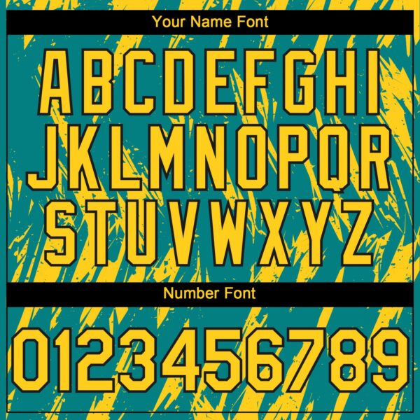 Custom Teal Yellow-Black Splatter Torn Sharp Brush Stroke Authentic Baseball Jersey