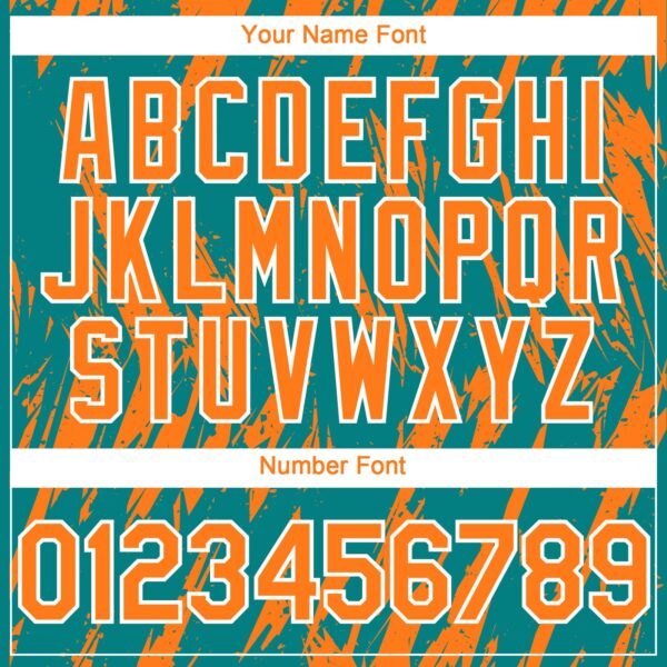 Custom Teal Bay Orange-White Splatter Torn Sharp Brush Stroke Authentic Baseball Jersey