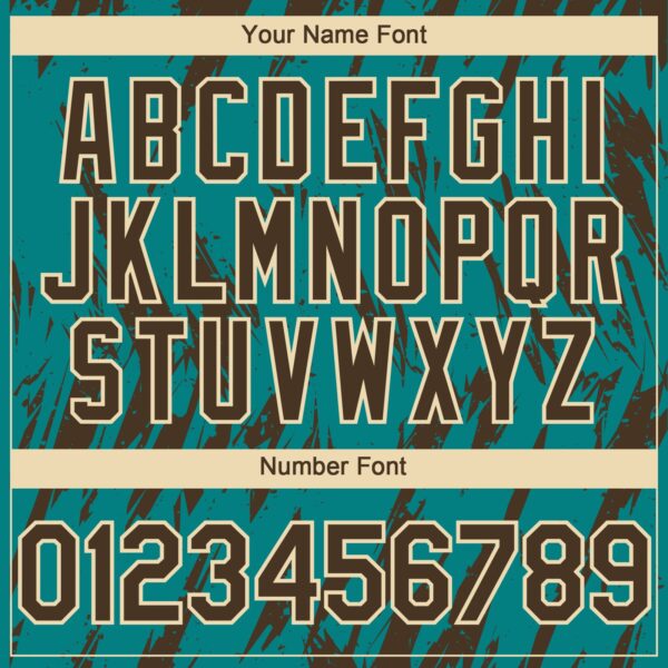 Custom Teal Brown-Cream Splatter Torn Sharp Brush Stroke Authentic Baseball Jersey