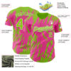 Custom Pink Neon Green-White Splatter Torn Sharp Brush Stroke Authentic Baseball Jersey
