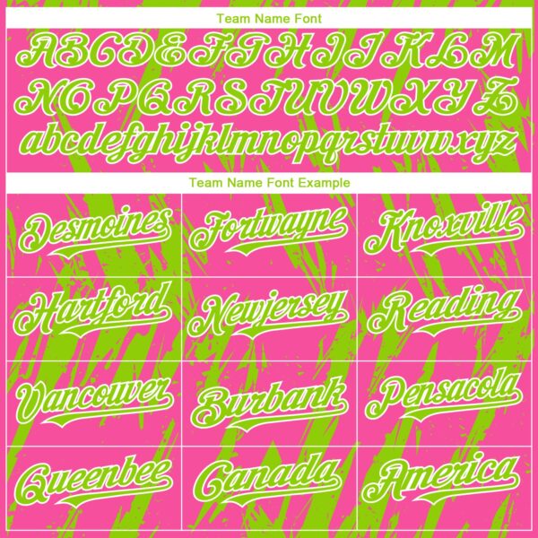 Custom Pink Neon Green-White Splatter Torn Sharp Brush Stroke Authentic Baseball Jersey