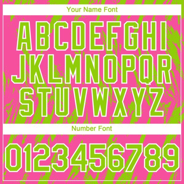 Custom Pink Neon Green-White Splatter Torn Sharp Brush Stroke Authentic Baseball Jersey