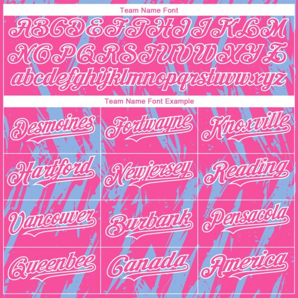 Custom Pink White-Light Blue Splatter Torn Sharp Brush Stroke Authentic Baseball Jersey