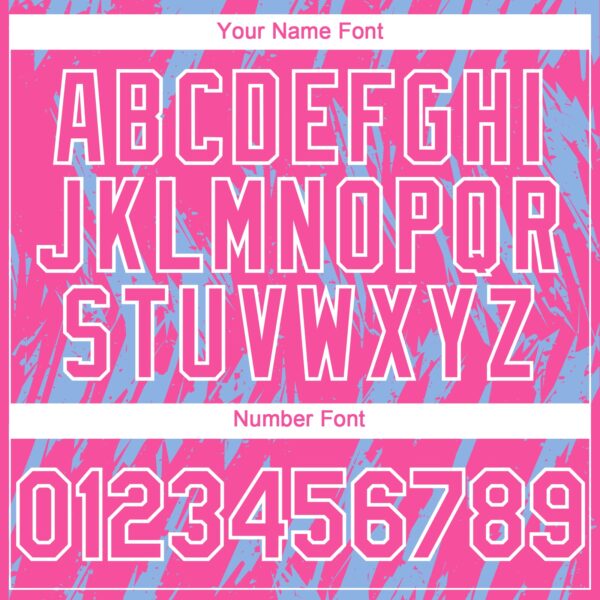 Custom Pink White-Light Blue Splatter Torn Sharp Brush Stroke Authentic Baseball Jersey