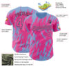 Custom Pink Black-Light Blue Splatter Torn Sharp Brush Stroke Authentic Baseball Jersey