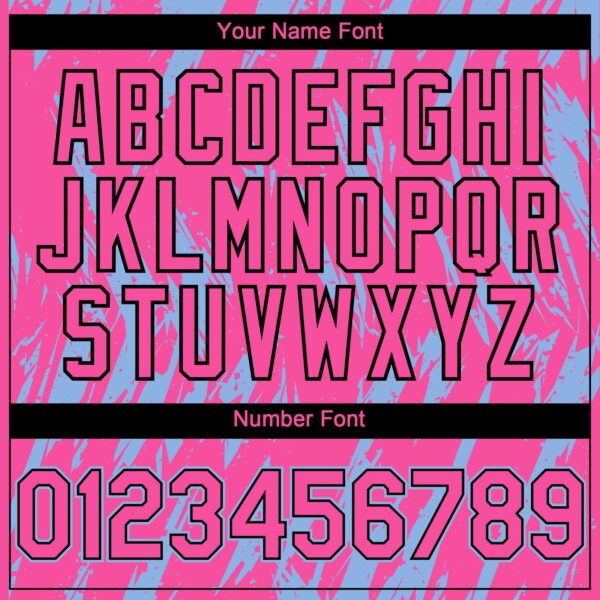 Custom Pink Black-Light Blue Splatter Torn Sharp Brush Stroke Authentic Baseball Jersey