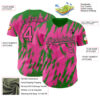 Custom Pink Black-Grass Green Splatter Torn Sharp Brush Stroke Authentic Baseball Jersey