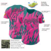 Custom Pink Black-Teal Splatter Torn Sharp Brush Stroke Authentic Baseball Jersey