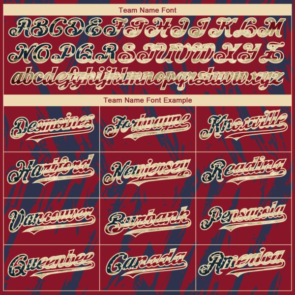 Custom Crimson Vintage USA Flag Cream-Navy Splatter Torn Sharp Brush Stroke Authentic Baseball Jersey
