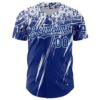 Custom Royal White Distressed Scratch Brush Stroke Authentic Baseball Jersey