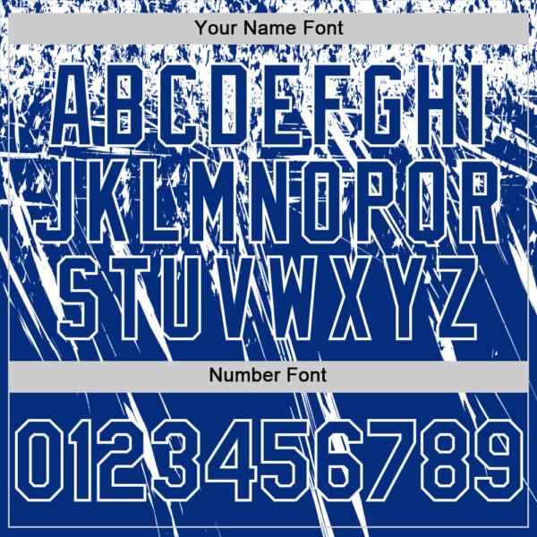 Custom Royal White Distressed Scratch Brush Stroke Authentic Baseball Jersey