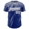 Custom Royal Gray-White Distressed Scratch Brush Stroke Authentic Baseball Jersey