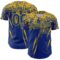 Custom Royal Yellow Distressed Scratch Brush Stroke Authentic Baseball Jersey