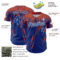 Custom Royal Orange-White Distressed Scratch Brush Stroke Authentic Baseball Jersey