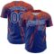 Custom Royal Orange-White Distressed Scratch Brush Stroke Authentic Baseball Jersey