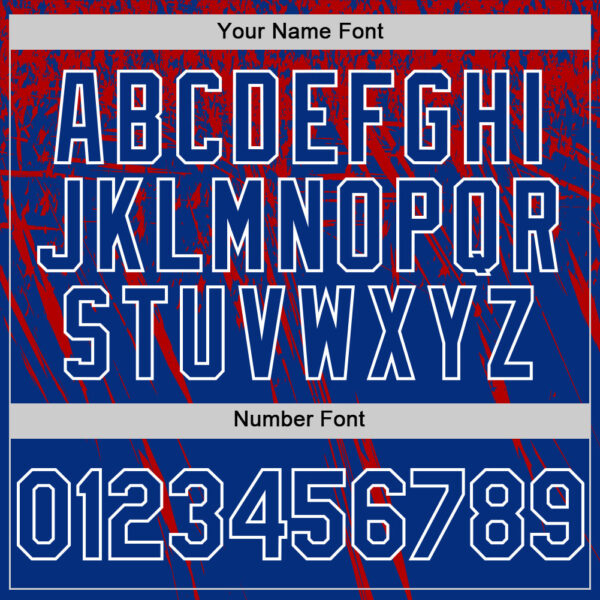 Custom Royal Red-White Distressed Scratch Brush Stroke Authentic Baseball Jersey