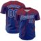 Custom Royal Red-White Distressed Scratch Brush Stroke Authentic Baseball Jersey