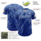 Custom Royal Light Blue-White Distressed Scratch Brush Stroke Authentic Baseball Jersey