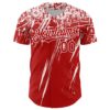 Custom Red White Distressed Scratch Brush Stroke Authentic Baseball Jersey