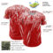 Custom Red White Distressed Scratch Brush Stroke Authentic Baseball Jersey