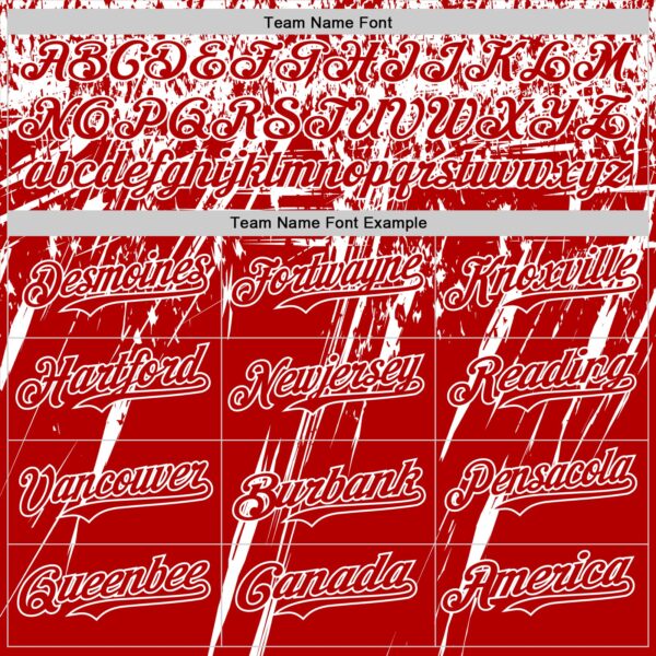 Custom Red White Distressed Scratch Brush Stroke Authentic Baseball Jersey
