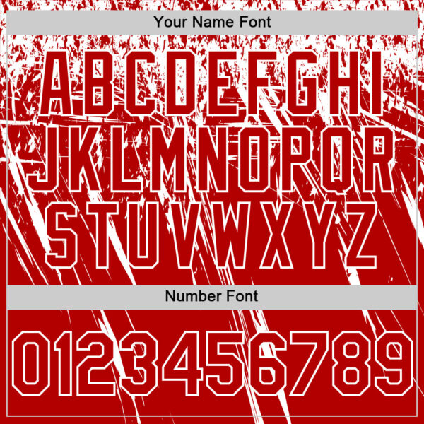 Custom Red White Distressed Scratch Brush Stroke Authentic Baseball Jersey