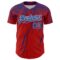 Custom Red Royal-White Distressed Scratch Brush Stroke Authentic Baseball Jersey
