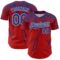 Custom Red Royal-White Distressed Scratch Brush Stroke Authentic Baseball Jersey
