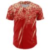 Custom Red Cream Distressed Scratch Brush Stroke Authentic Baseball Jersey