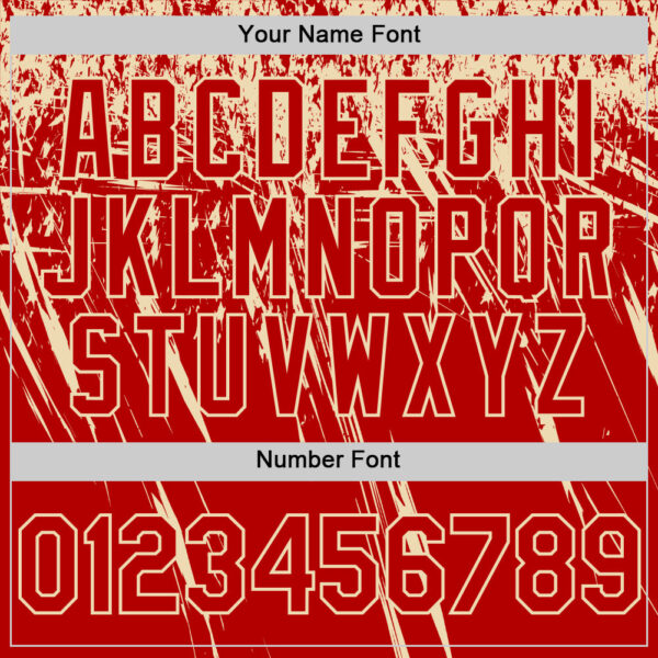 Custom Red Cream Distressed Scratch Brush Stroke Authentic Baseball Jersey