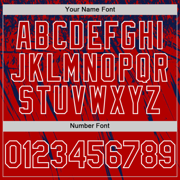 Custom Red Navy-White Distressed Scratch Brush Stroke Authentic Baseball Jersey