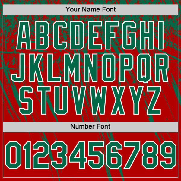 Custom Red Kelly Green-White Distressed Scratch Brush Stroke Authentic Baseball Jersey